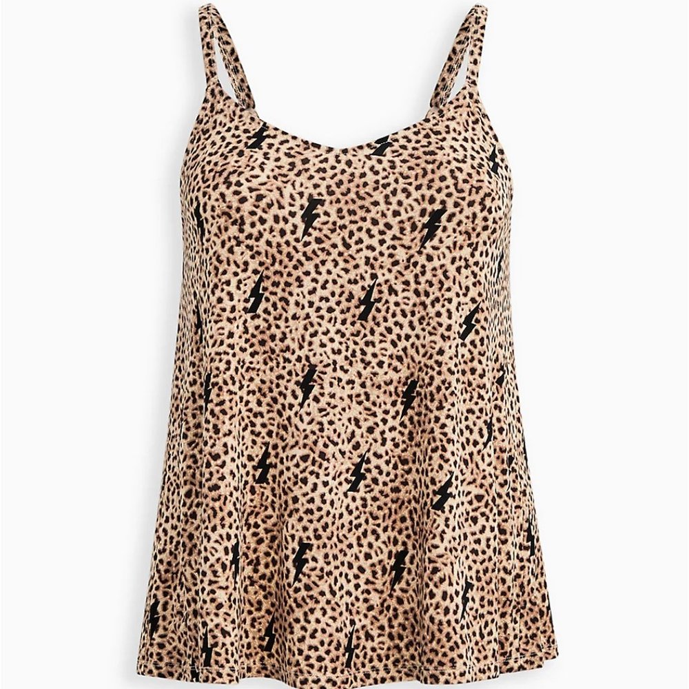 Torrid Plus Size Leopard Print w/ Lightning Bolts Cami Swing Top NWT - Picture 5 of 7